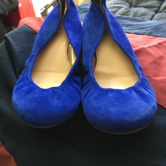 J.Crew Emma suede scrunch flats size 7 - blue suede - Picture 6 of 12